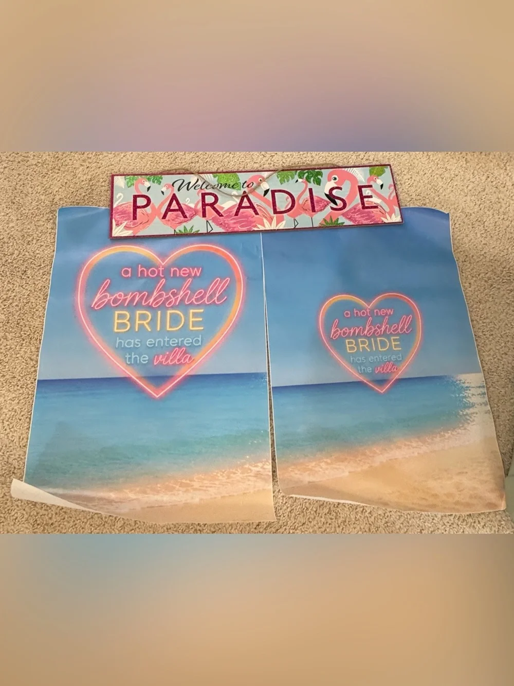 Love Island Bombshell Bride Bachelorette party decor lot